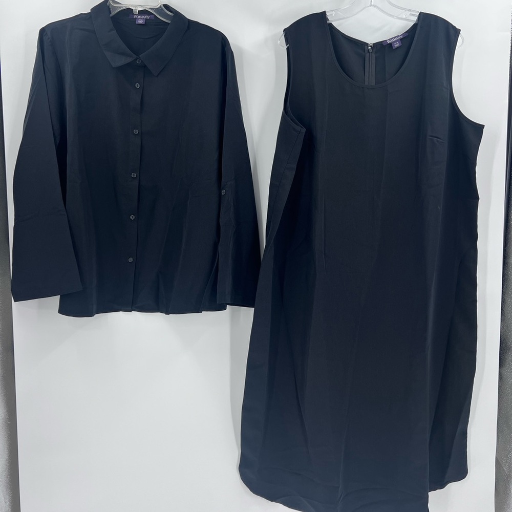 Roaman's Women's Plus Size Roll Tab Jacket Dress new 22w - Picture 4 of 8